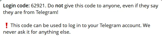 TG账号登录验证码样式