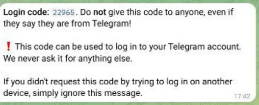 电报账号登陆的消息