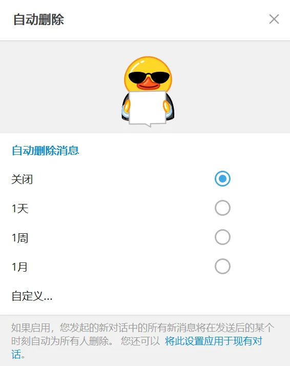 自动删除消息的时间设置